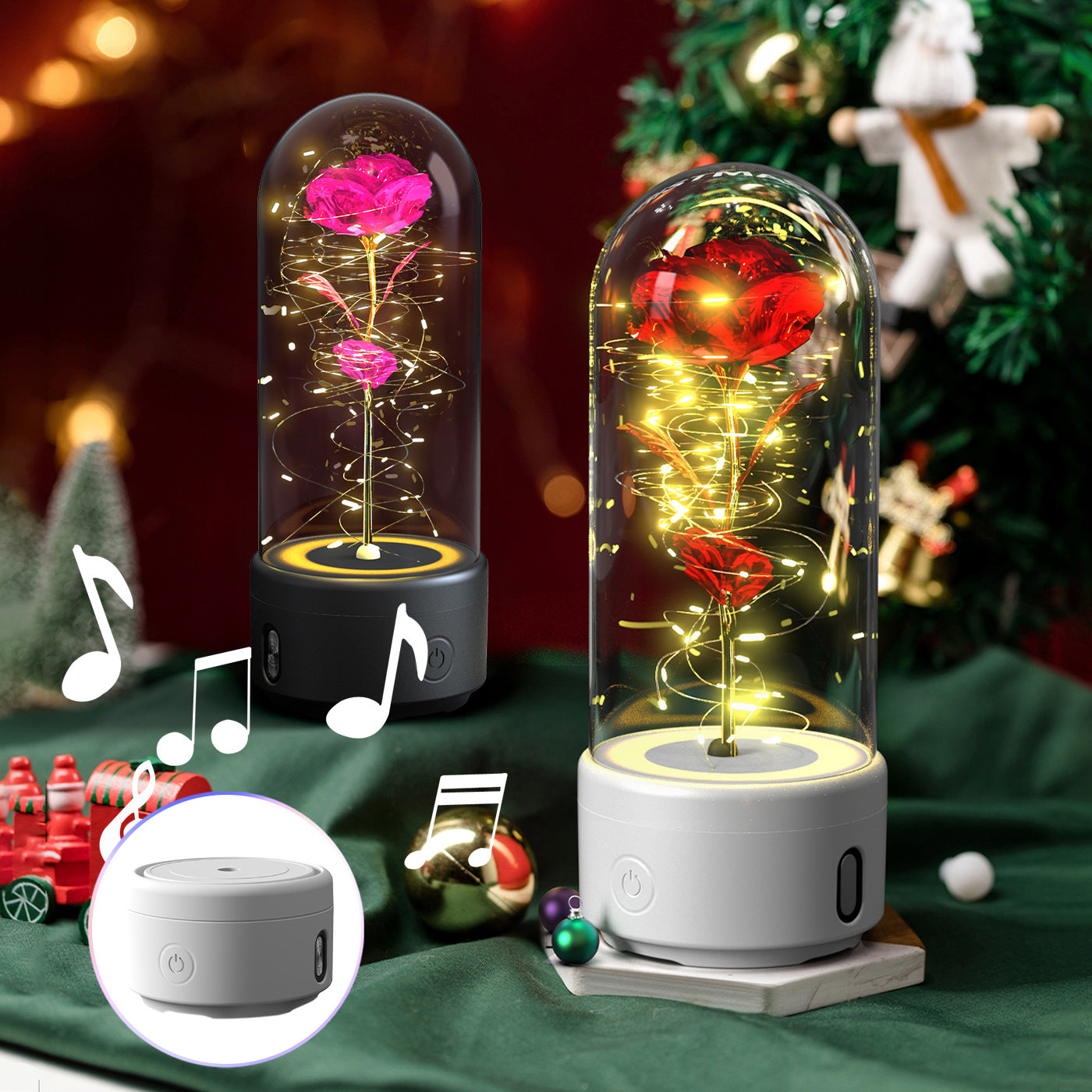 2-in-1 Rose LED Light Speaker