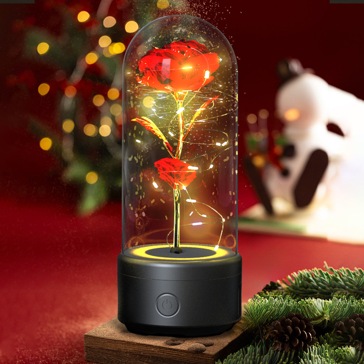 2-in-1 Rose LED Light Speaker