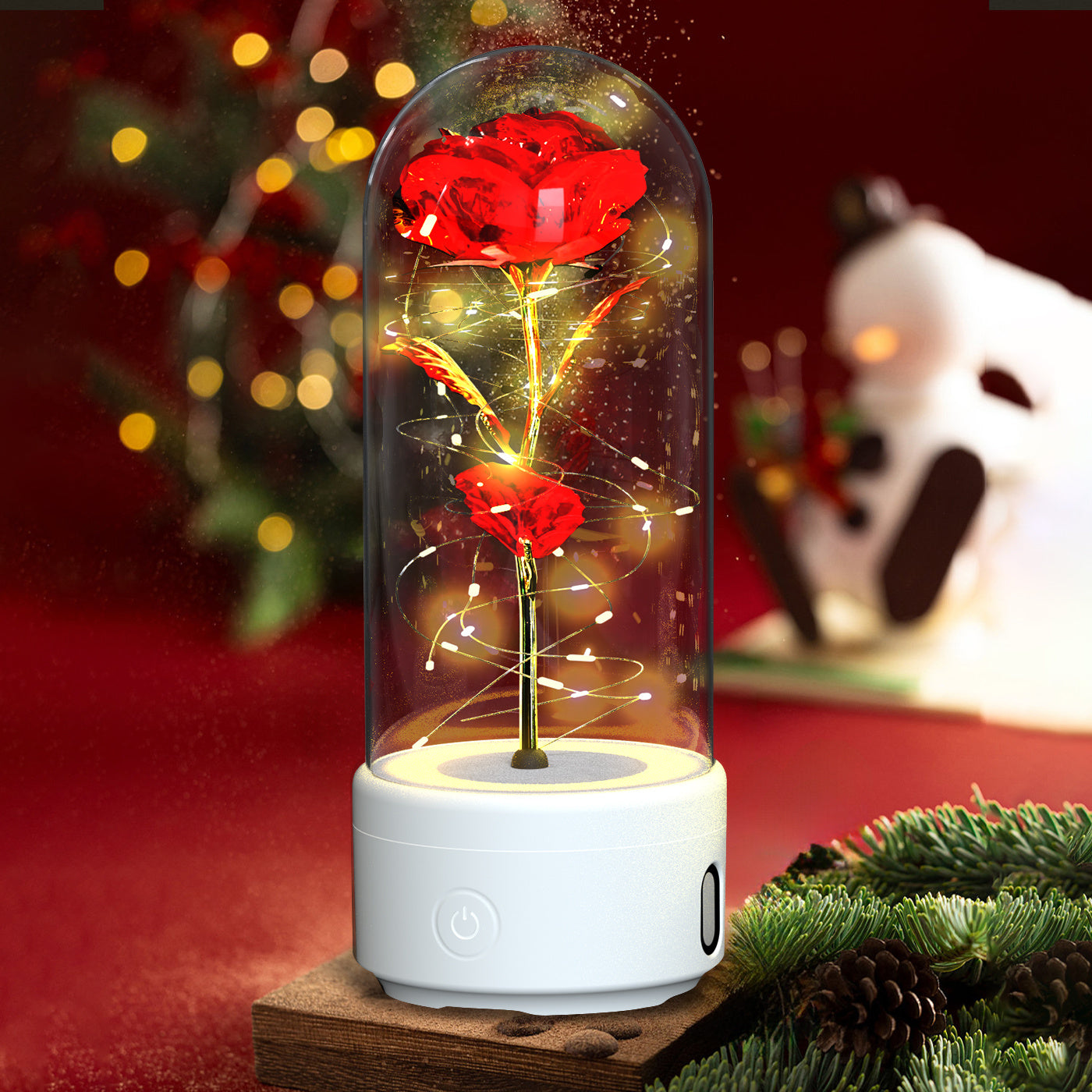 2-in-1 Rose LED Light Speaker