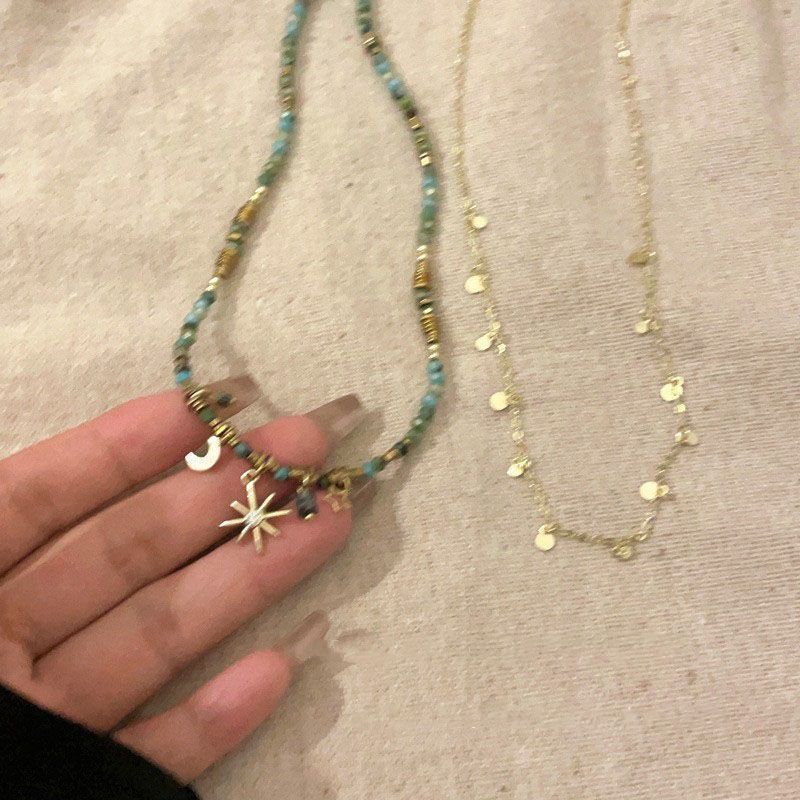 All-Matching Beaded Twin Necklace