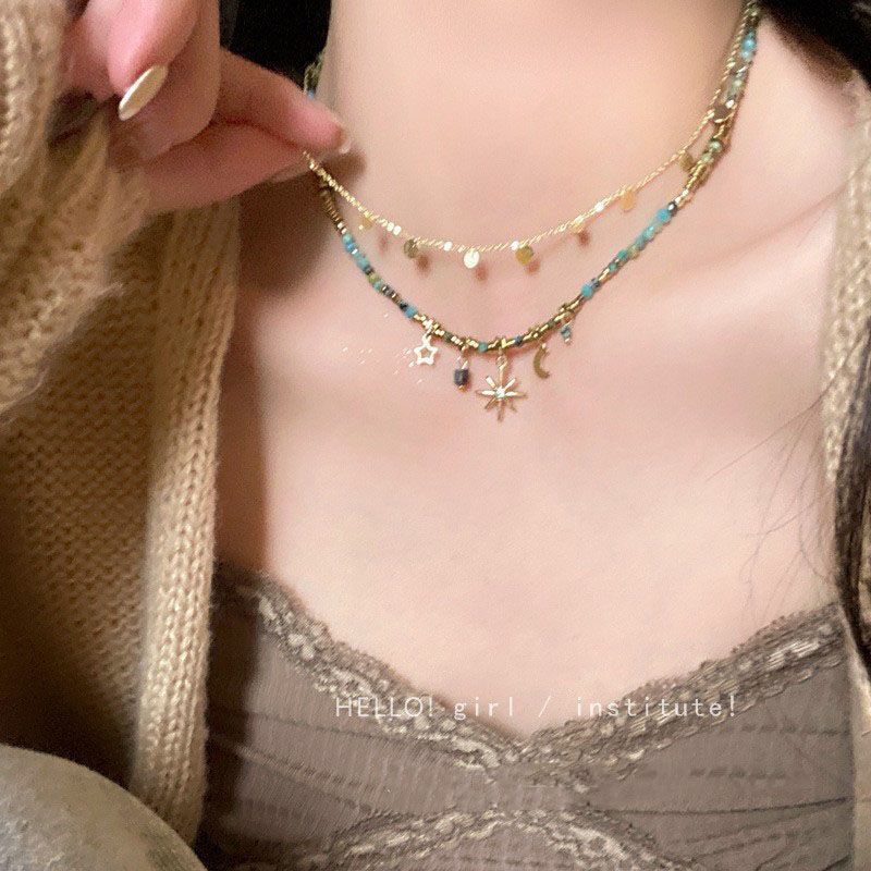 All-Matching Beaded Twin Necklace