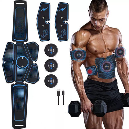 Allenamento dei muscoli addominali con attrezzature fitness EMS