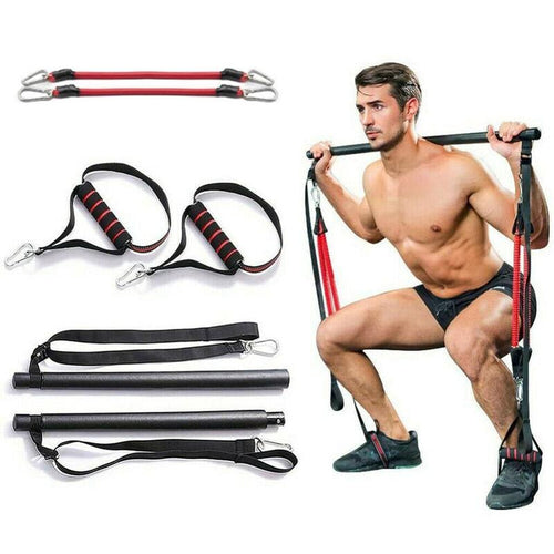 Kit barra per Pilates con fasce di resistenza, attrezzatura portatile per l'allenamento in palestra, barra per esercizi Perfect Stretched Fusion e fasce