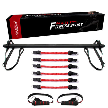 Kit barra per Pilates con fasce di resistenza, attrezzatura portatile per l'allenamento in palestra, barra per esercizi Perfect Stretched Fusion e fasce