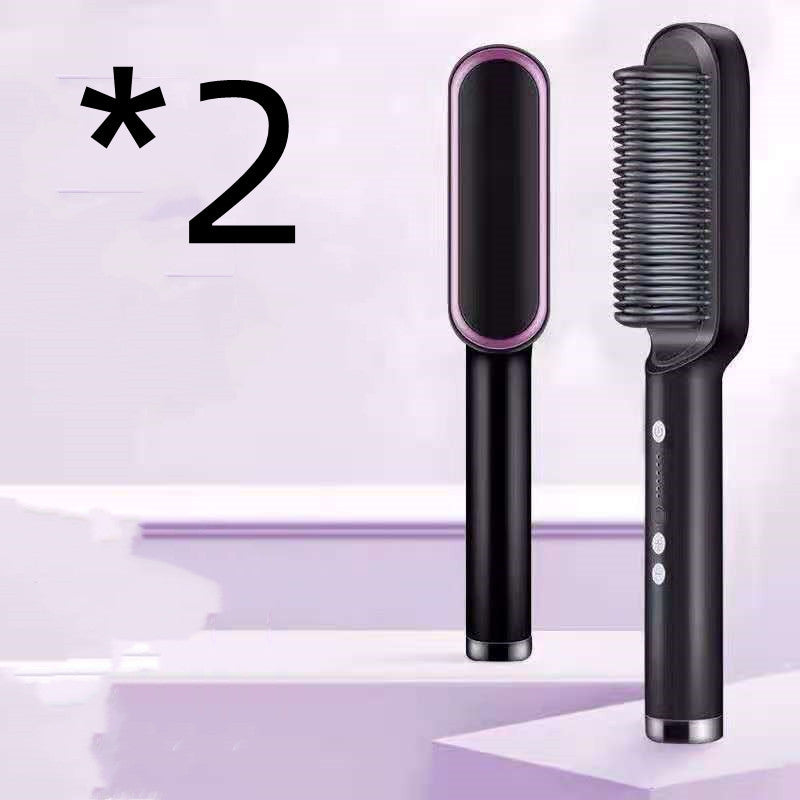 2-in-1 Hair Straightener Brush