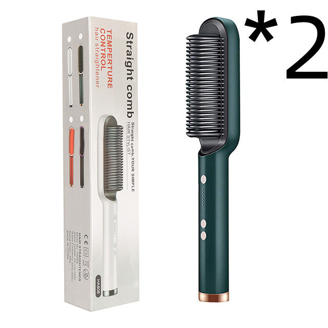 2-in-1 Hair Straightener Brush