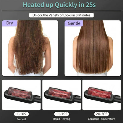 2-in-1 Hair Straightener Brush