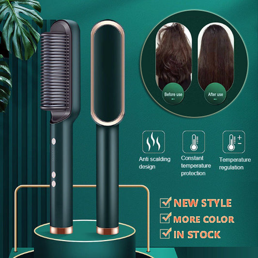 2-in-1 Hair Straightener Brush