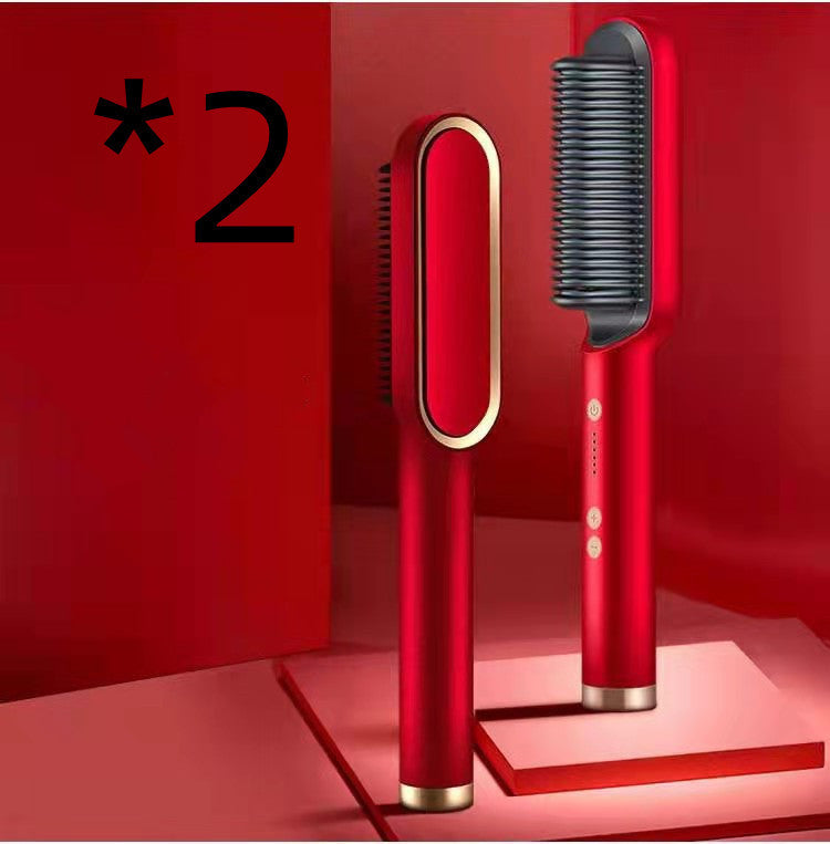 2-in-1 Hair Straightener Brush