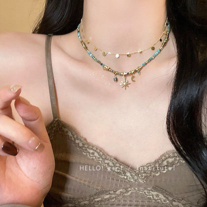 All-Matching Beaded Twin Necklace