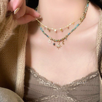 All-Matching Beaded Twin Necklace