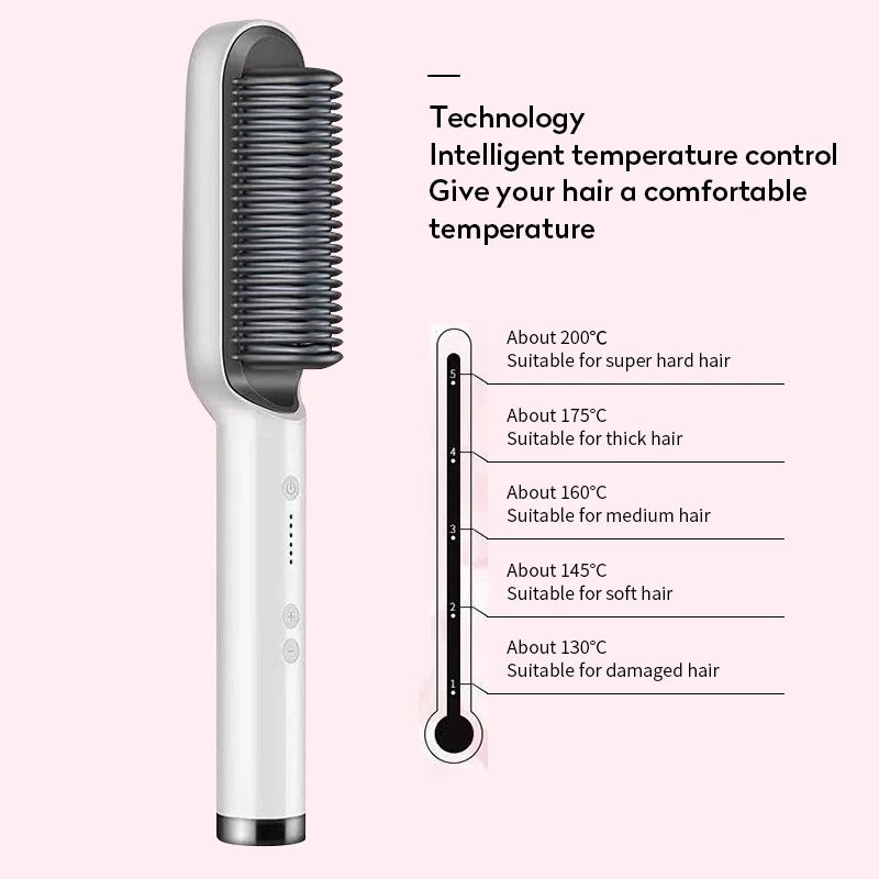 2-in-1 Hair Straightener Brush