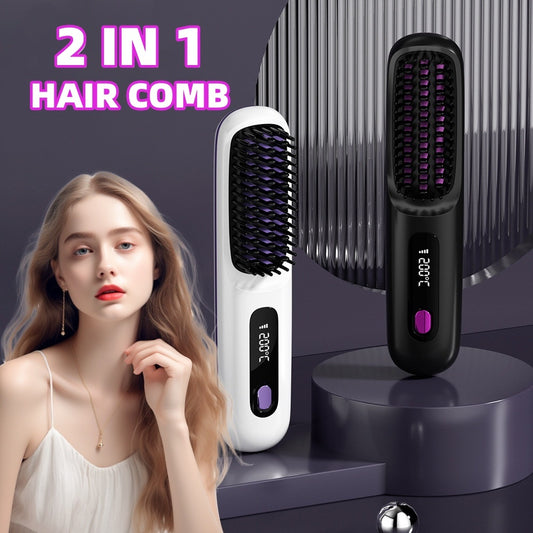 Wireless Hair Straightening Brush