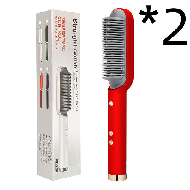2-in-1 Hair Straightener Brush
